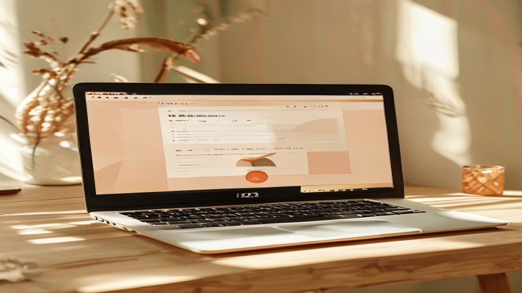Laptop on a light desk showing an ecommerce email with a product card